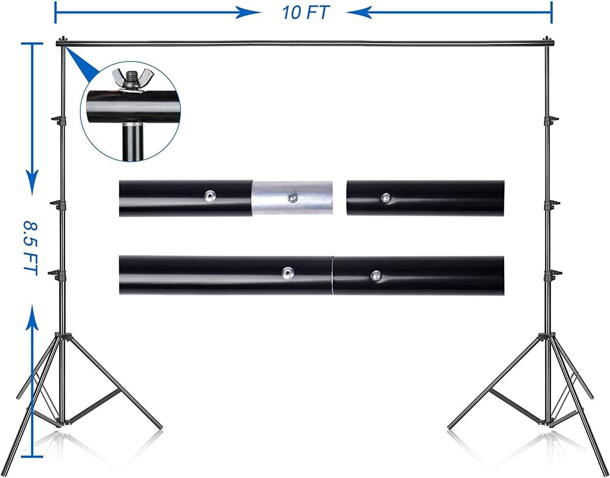 Backdrop Stand Kit 10x8.5ft Frame Only with Clamps Carry Bag Photo Studio EMART
