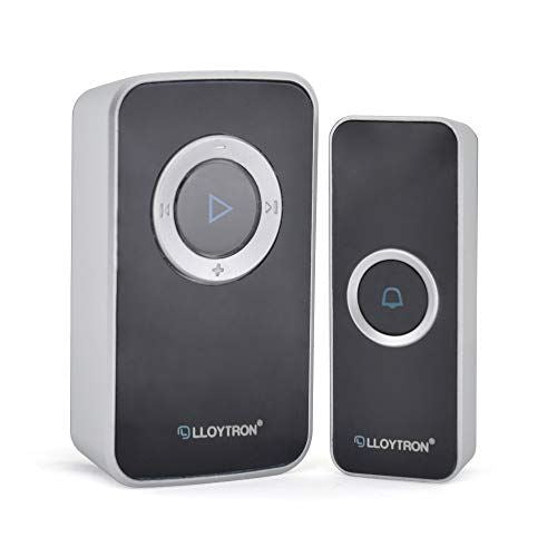 Lloytron B7032BK Melody MIP3 Lithium Rechargeable Portable Door Chime Kit - Black