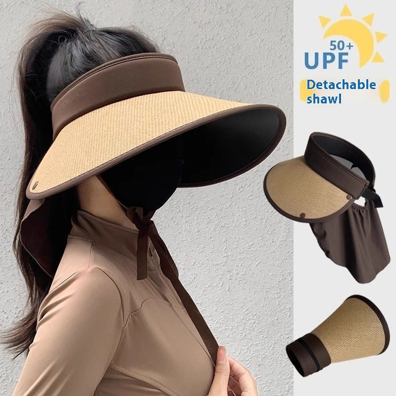 Plus-sized Brim Sun-proof Sun Protection Hat Women's Summer Shawl