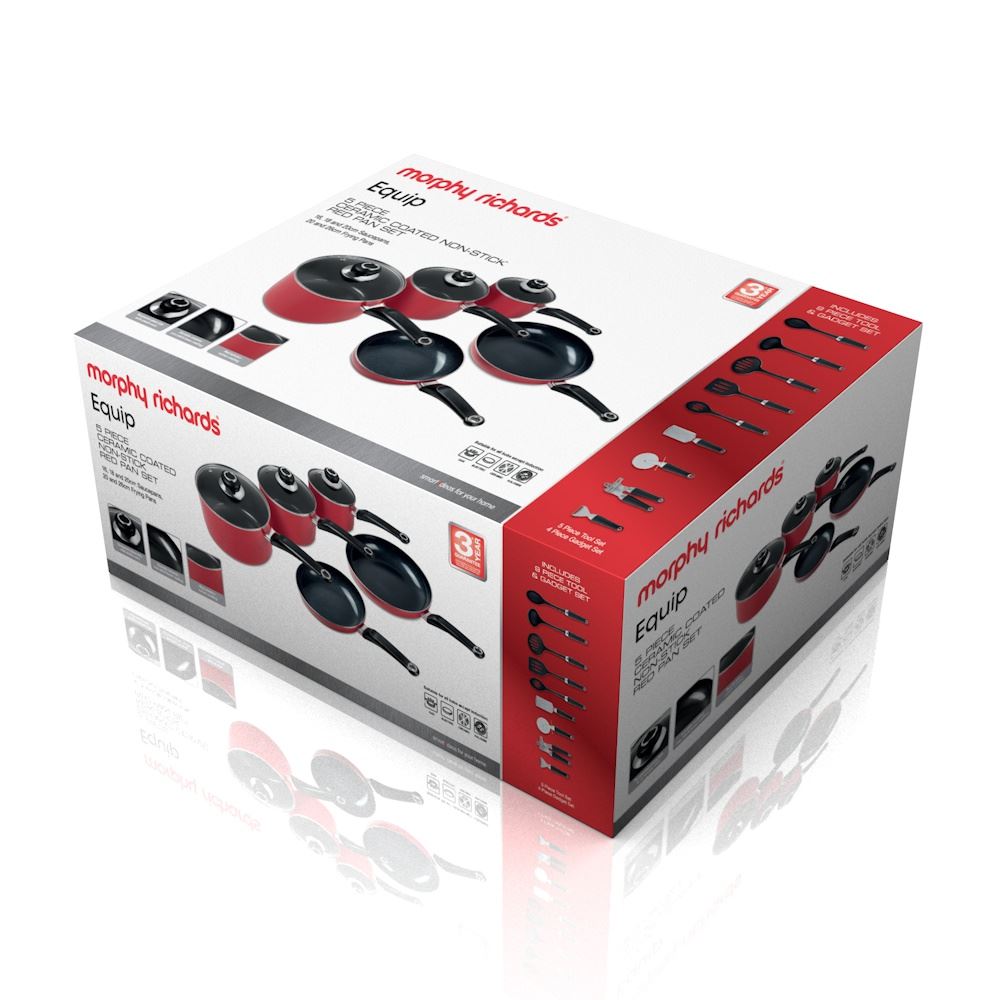 Morphy Richards 14 Piece Cookware Set in Red