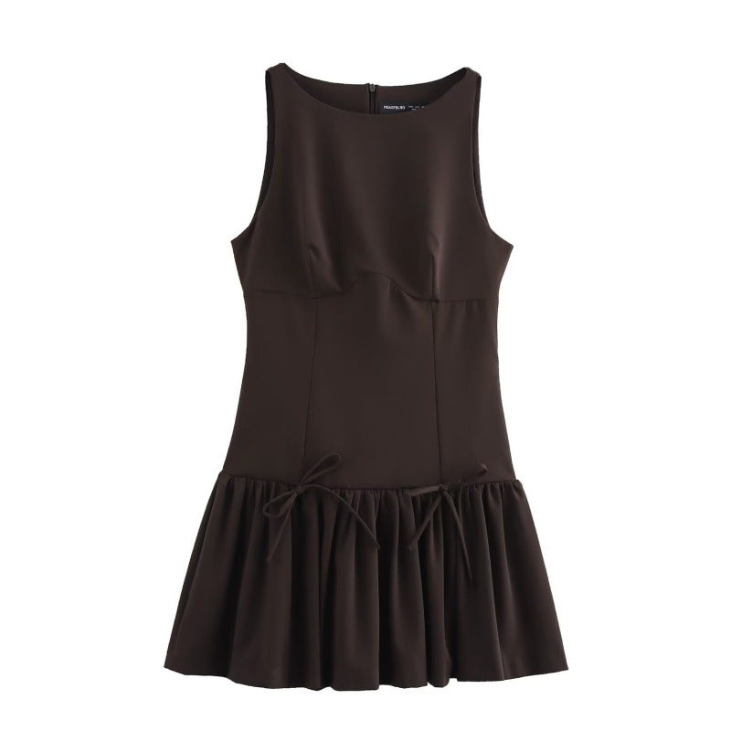 Lace-up Vest-style Casual Dress For Women