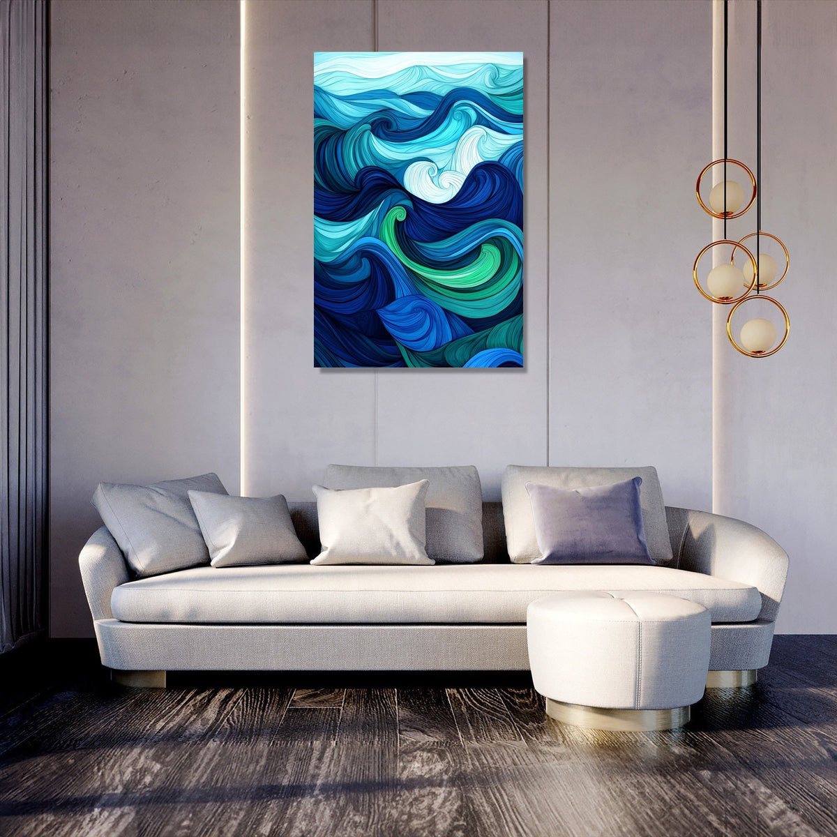 Ocean Rhythm Waves Canvas