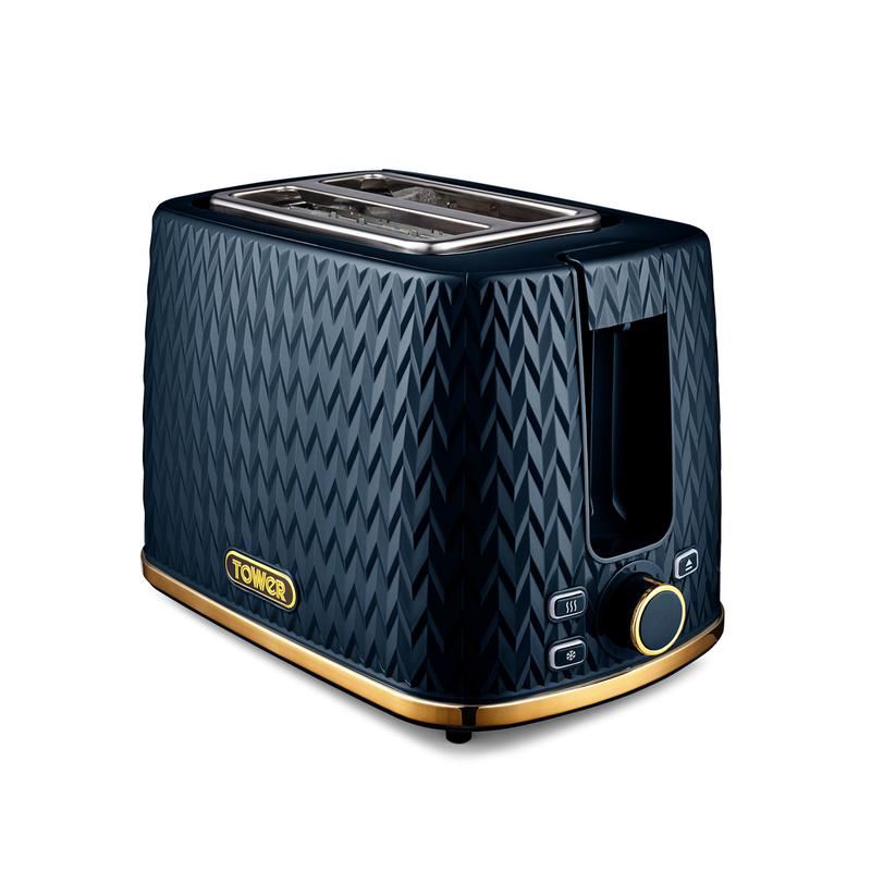Tower Dark Blue Empire 2 Slice Toaster
