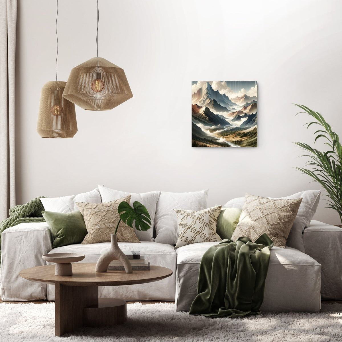 Contemporary Mountain Elegance Canvas