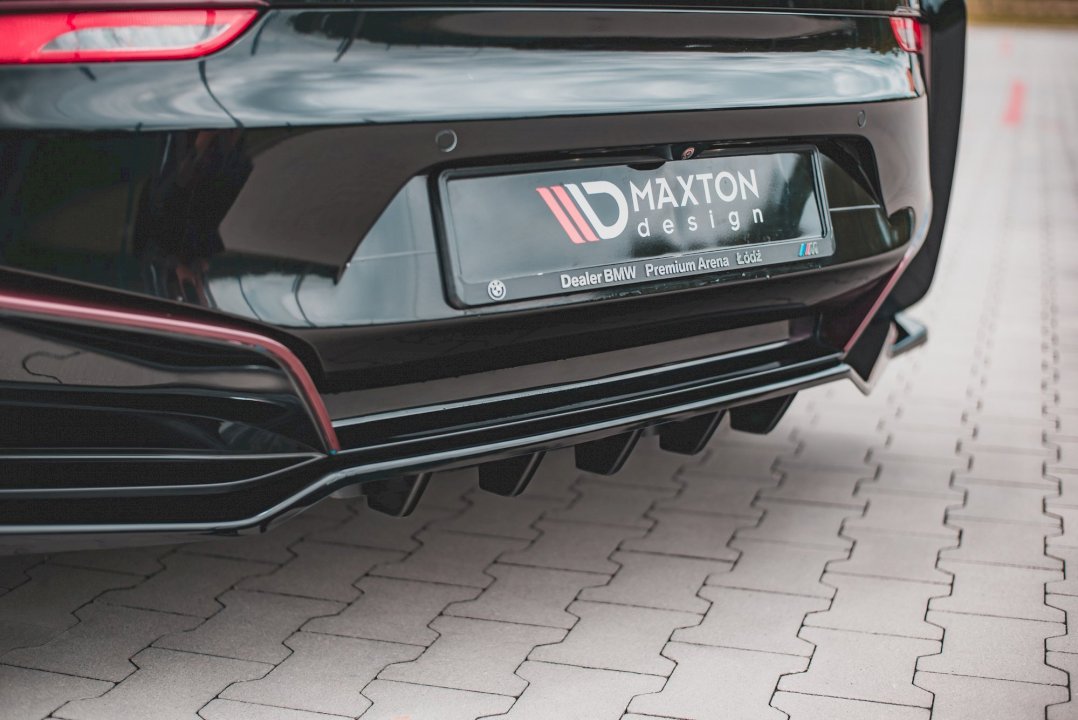 Maxton Design - Aftermarket  CENTRAL REAR SPLITTER (W/ VERTICAL BARS) BMW I8 (2014-2020)