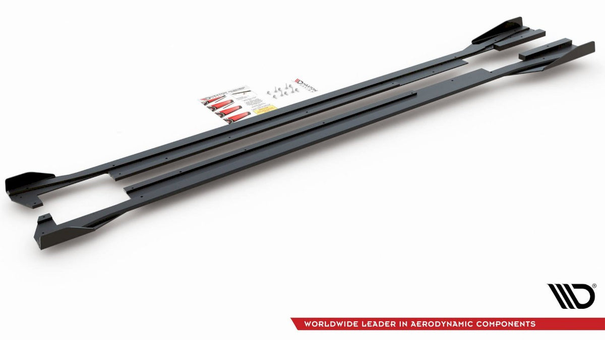 Maxton Design - Aftermarket  Street PRO Side Skirt Diffusers + Flaps Volkswagen Arteon R-Line Sedan / Shooting Brake Mk1