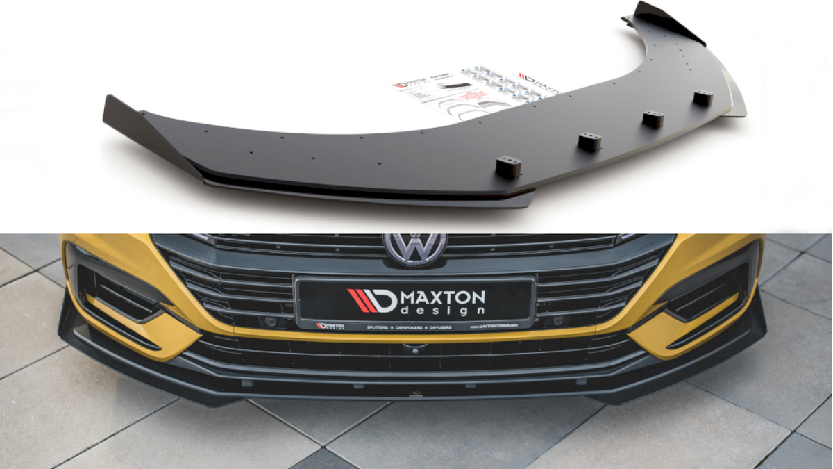 Maxton Design - Aftermarket  Street PRO Front Splitter + Flaps Volkswagen Arteon R-Line Sedan / Shooting Brake Mk1