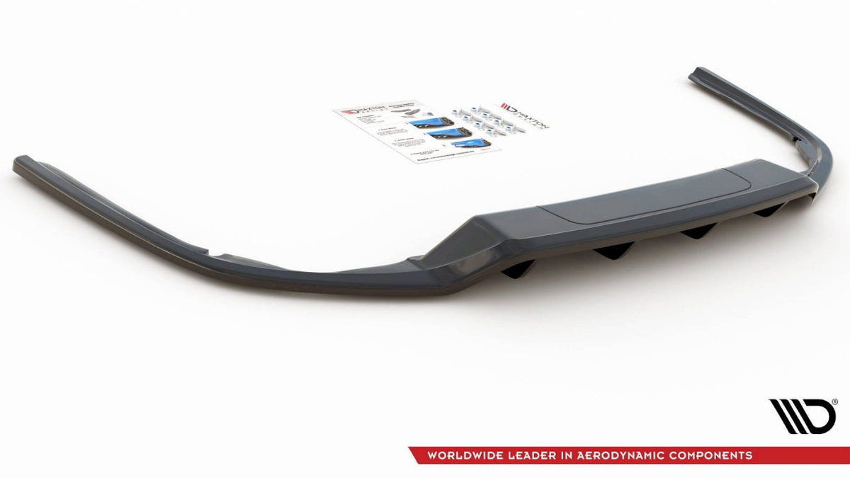 Maxton Design - Aftermarket  Central Rear Splitter (W/ Vertical Bars) VW Passat B8 (2014-2019)