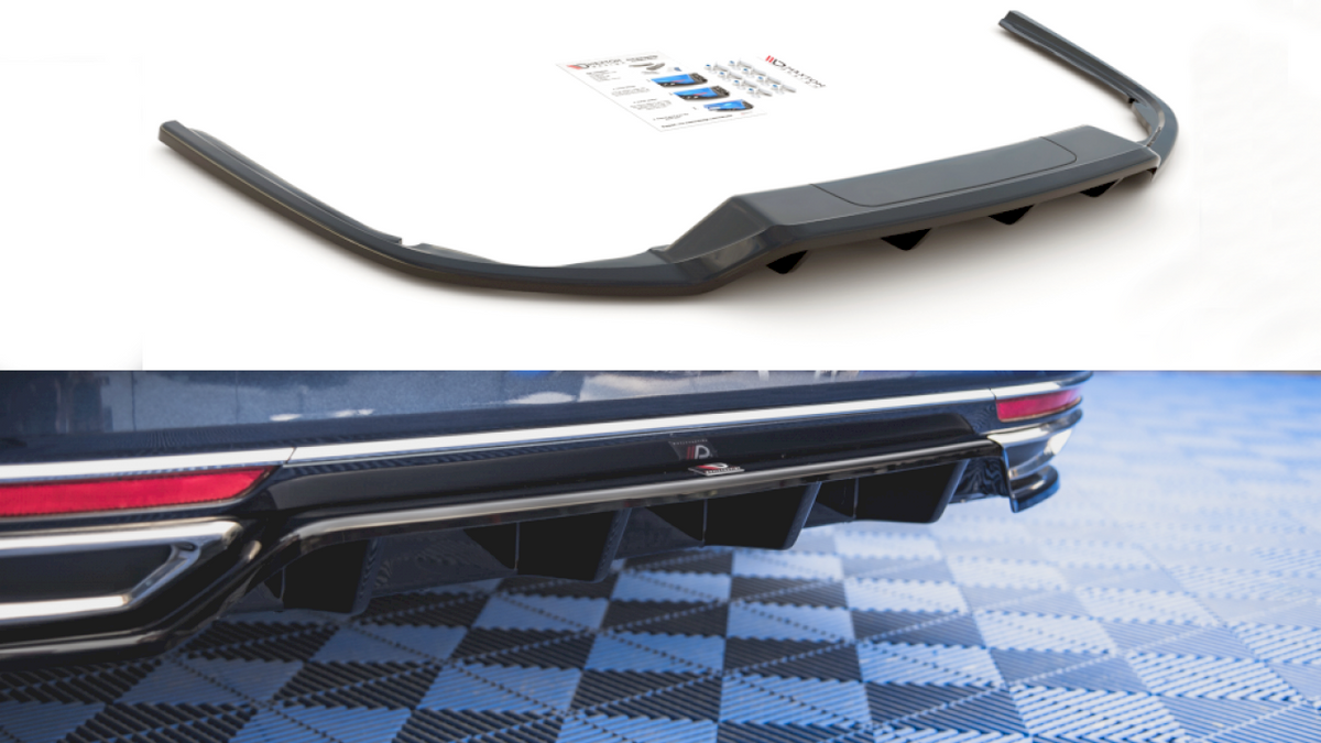 Maxton Design - Aftermarket  Central Rear Splitter (W/ Vertical Bars) VW Passat B8 (2014-2019)