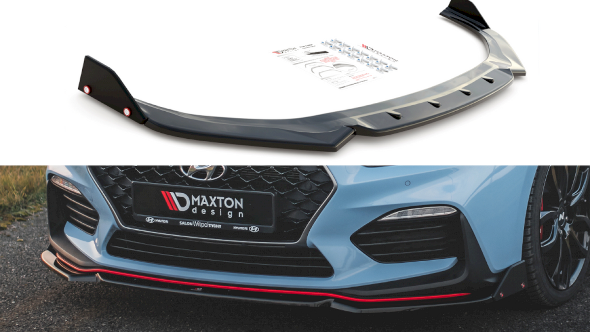 Maxton Design - Aftermarket  FRONT SPLITTER V.6 + FLAPS HYUNDAI I30 N MK3 HATCHBACK / FASTBACK