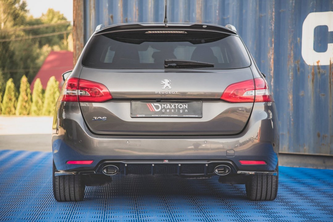 Maxton Design - Aftermarket  REAR VALANCE + EXHAUST ENDS IMITATION PEUGEOT 308 SW MK2 FACELIFT (2017-2021)