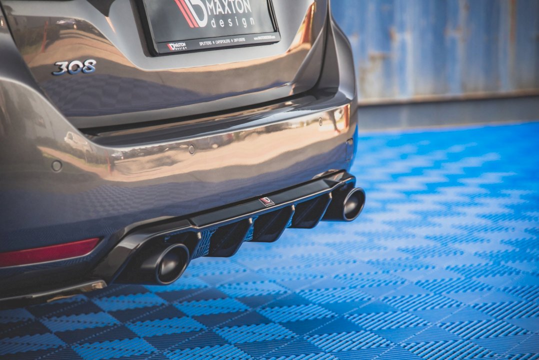 Maxton Design - Aftermarket  REAR VALANCE + EXHAUST ENDS IMITATION PEUGEOT 308 SW MK2 FACELIFT (2017-2021)