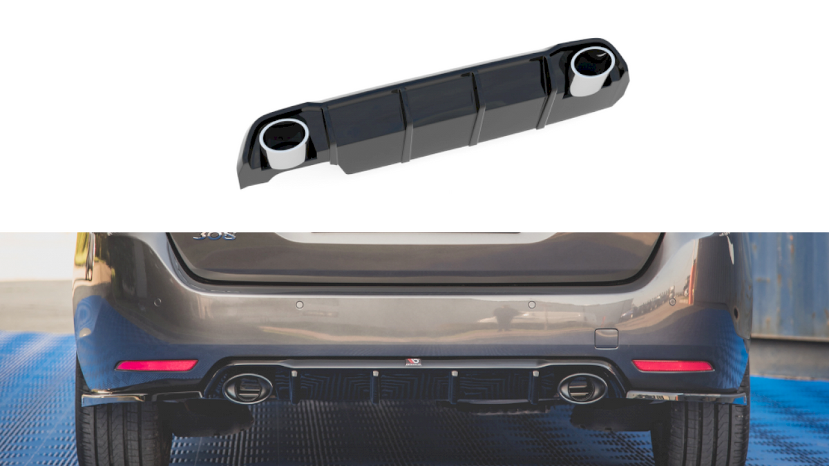 Maxton Design - Aftermarket  REAR VALANCE + EXHAUST ENDS IMITATION PEUGEOT 308 SW MK2 FACELIFT (2017-2021)