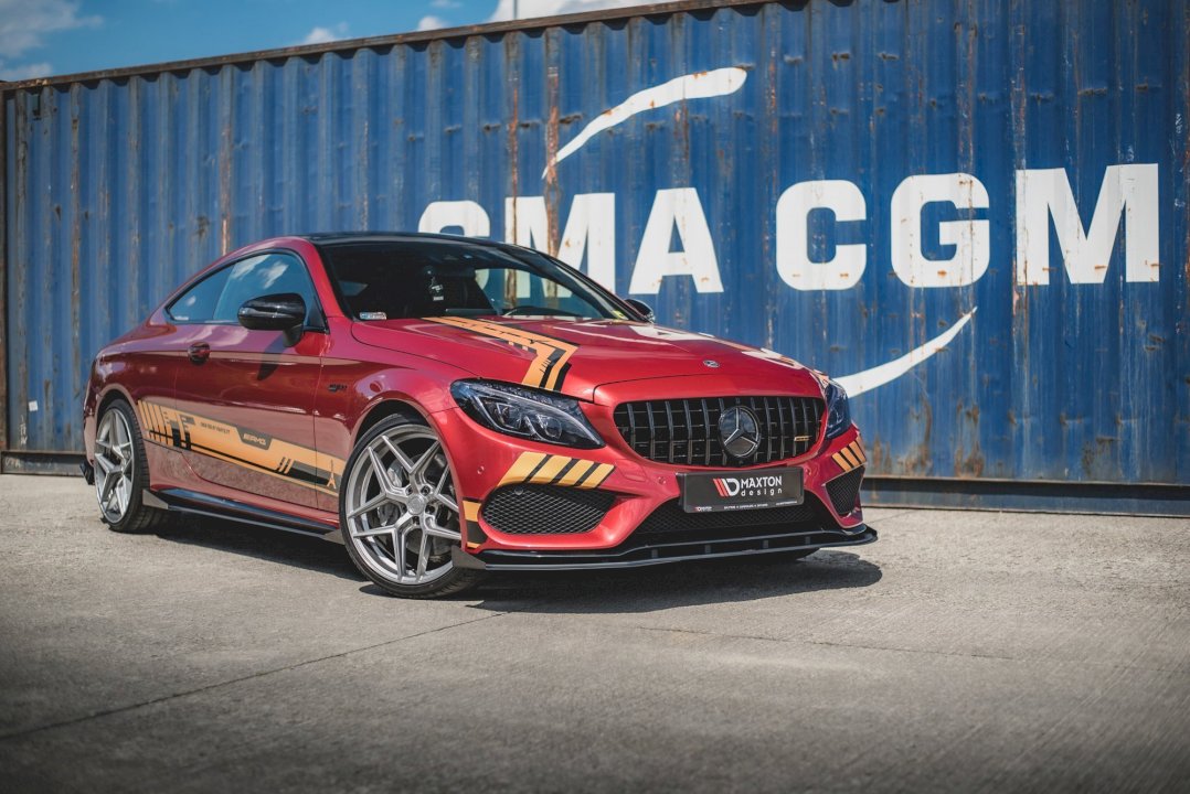 Maxton Design - Aftermarket   Street PRO Front Splitter + Flaps Mercedes-AMG C43 / AMG-Line Coupe C205