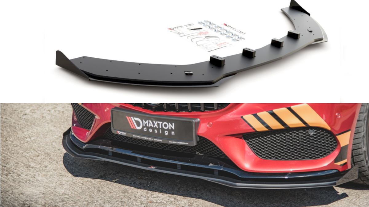 Maxton Design - Aftermarket   Street PRO Front Splitter + Flaps Mercedes-AMG C43 / AMG-Line Coupe C205