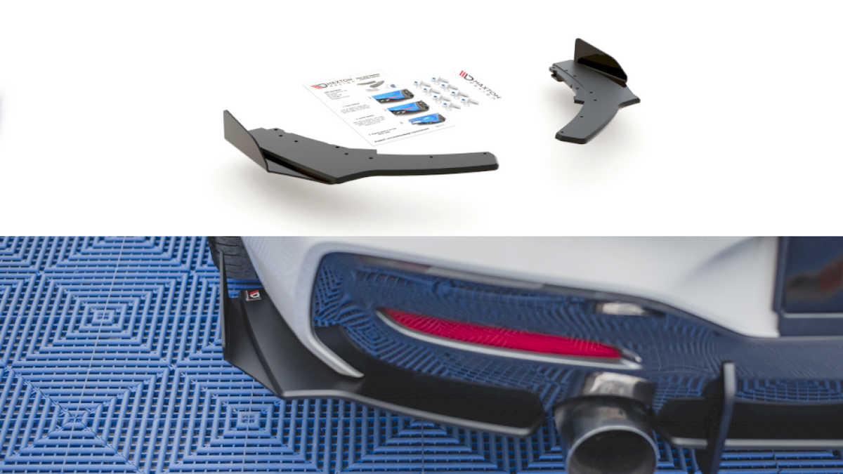 Maxton Design - Aftermarket  STREET PRO DURABILITY REAR SIDE SPLITTERS V2 (+FLAPS) BMW 1 F20 M-PACK FACELIFT / M140I (2015-2019)
