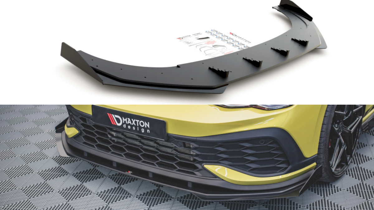 Maxton Design - Aftermarket  STREET PRO FRONT SPLITTER (+FLAPS) VW GOLF 8 GTI CLUBSPORT (2020-)