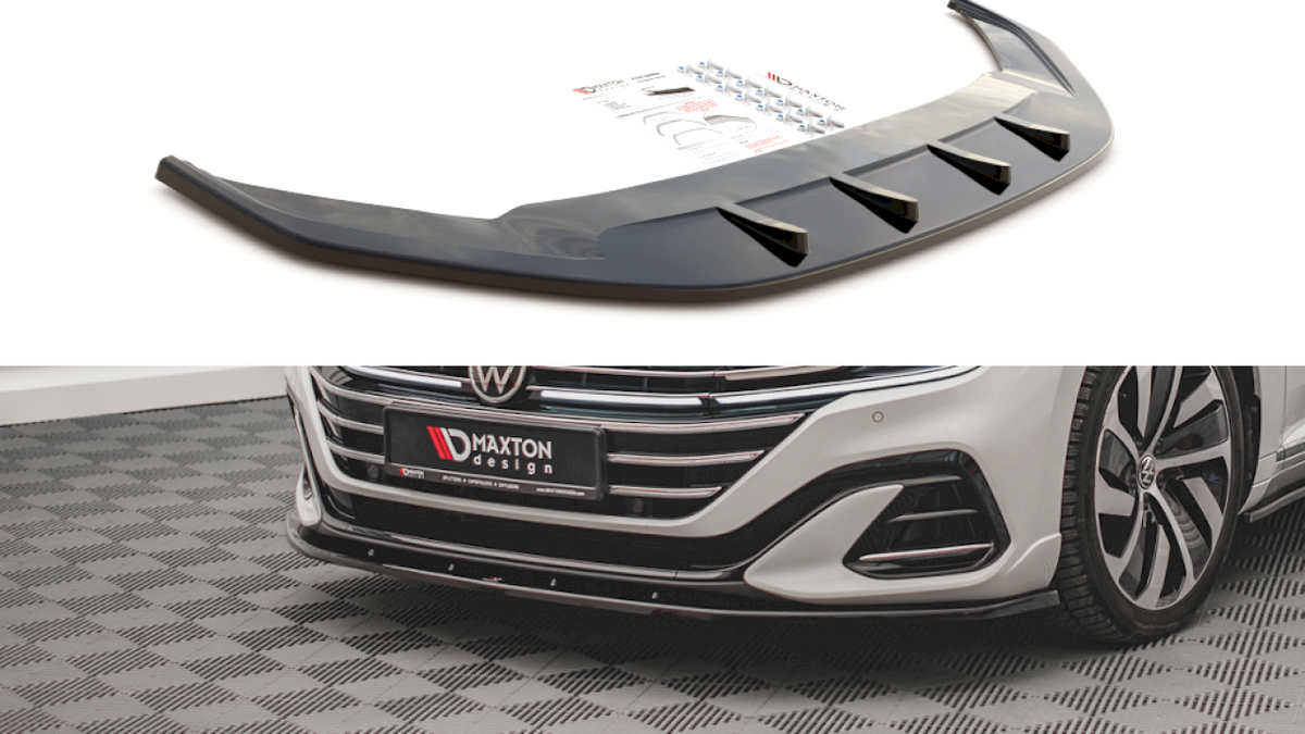 Maxton Design - Aftermarket  Front Splitter V.2 Volkswagen Arteon R-Line Sedan / Shooting Brake Mk1 Facelift