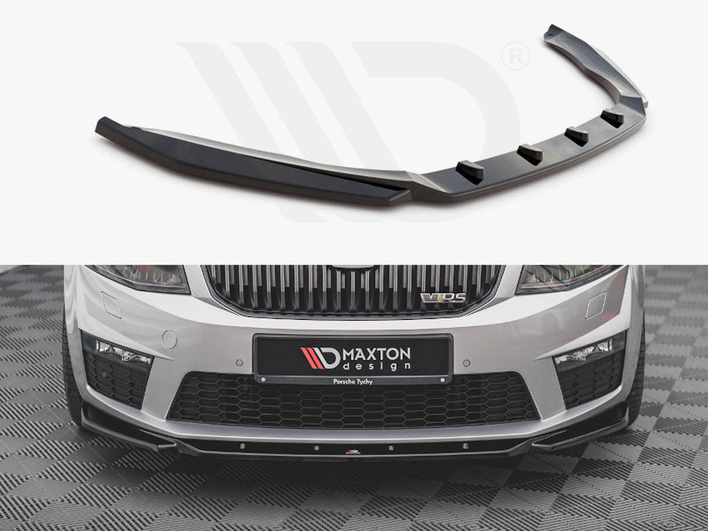 Maxton Design - Aftermarket  FRONT SPLITTER V.4 SKODA OCTAVIA RS MK3 (2013-2016)