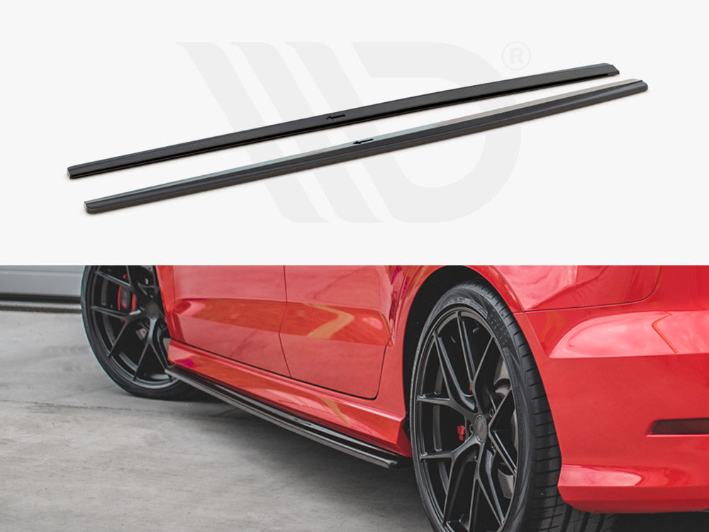 Maxton Design - Aftermarket  SIDE SKIRTS DIFFUSERS V.1 AUDI S3 / A3 S-LINE 8V / 8V FL SEDAN (2013-2020)