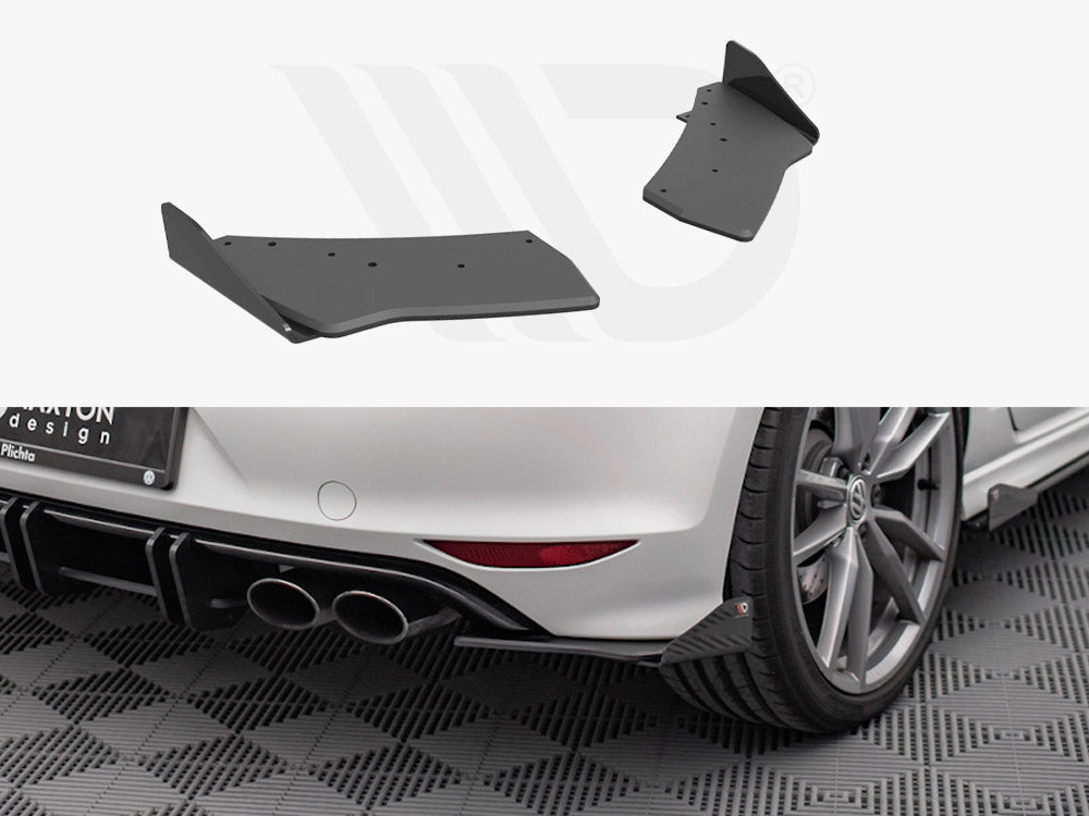 Maxton Design - Aftermarket  STREET PRO REAR SIDE SPLITTERS (+FLAPS) VW GOLF R MK7 (2013-2016)