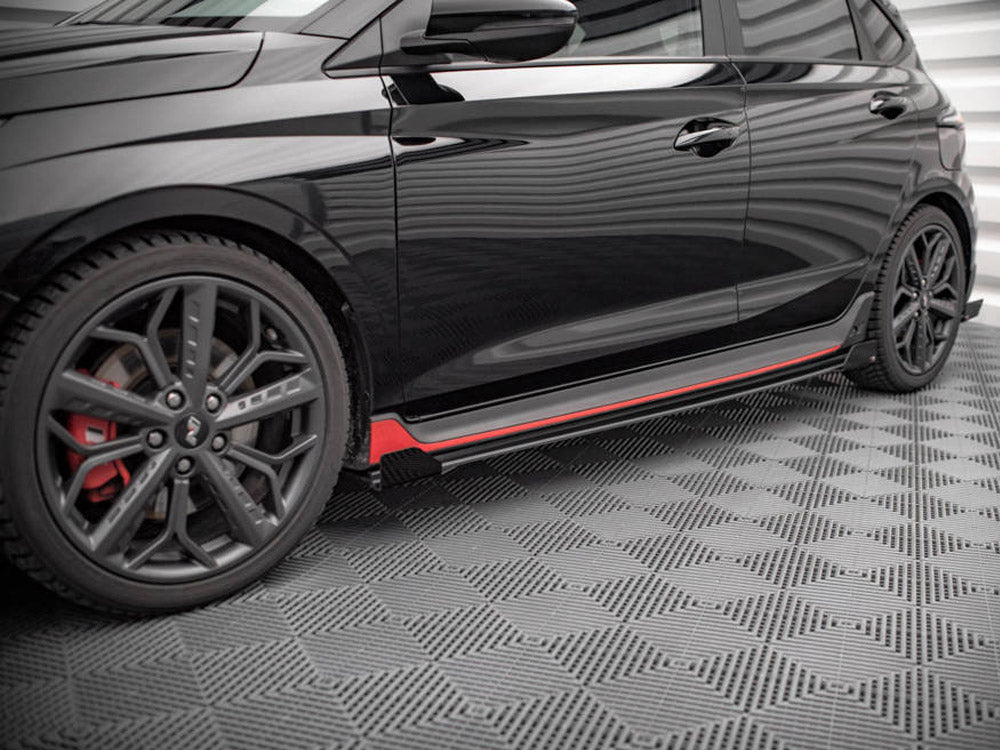 Maxton Design - Aftermarket  STREET PRO SIDE SKIRTS DIFFUSERS (+FLAPS) HYUNDAI I20 N MK3 (2020-)