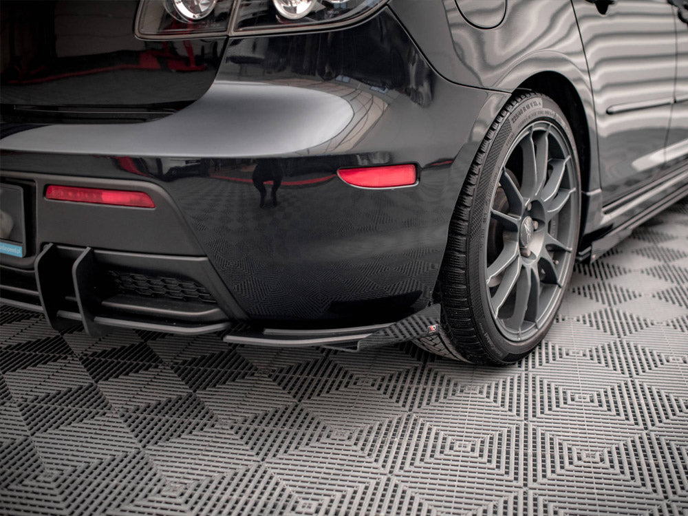 Maxton Design - Aftermarket  STREET PRO REAR SIDE SPLITTERS (+FLAPS) MAZDA 3 MPS MK1 (2006-2008)