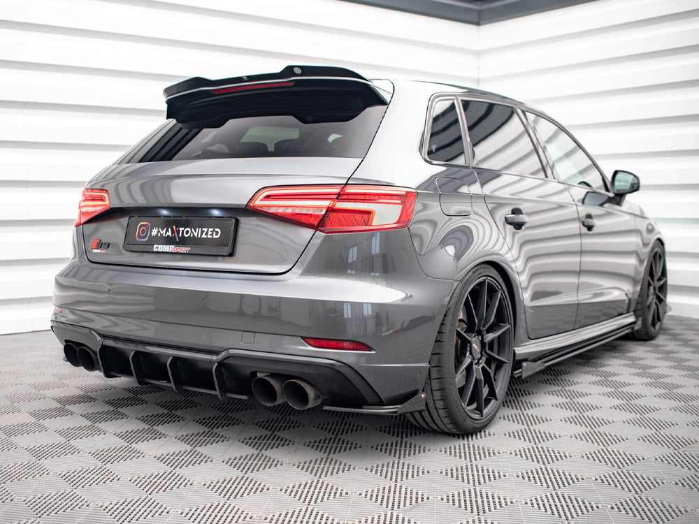 Maxton Design - Aftermarket  STREET PRO REAR SIDE SPLITTERS (+FLAPS) AUDI S3 SPORTBACK 8V FACELIFT