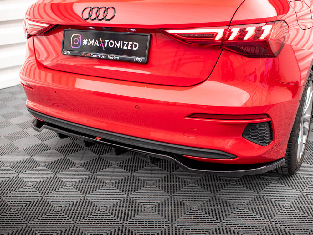 Maxton Design - Aftermarket  CENTRAL REAR SPLITTER (VERTICAL BARS) AUDI A3 SPORTBACK 8Y