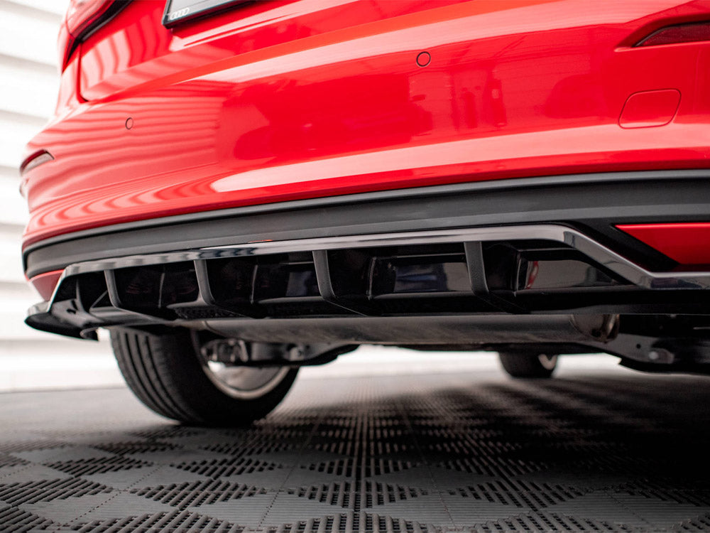 Maxton Design - Aftermarket  CENTRAL REAR SPLITTER (VERTICAL BARS) AUDI A3 SPORTBACK 8Y