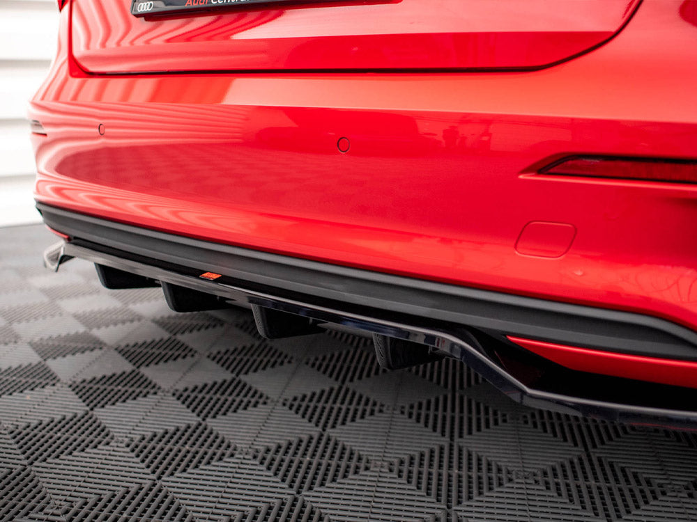 Maxton Design - Aftermarket  CENTRAL REAR SPLITTER (VERTICAL BARS) AUDI A3 SPORTBACK 8Y
