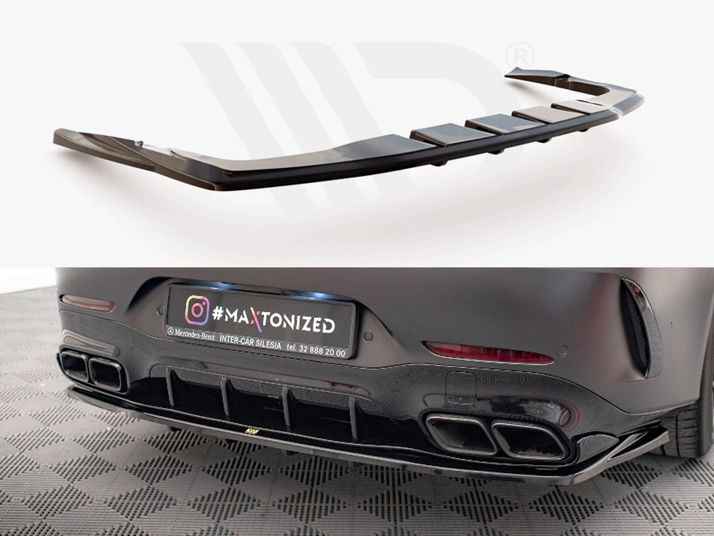 Maxton Design - Aftermarket  CENTRAL REAR SPLITTER (VERTICAL BARS) MERCEDES AMG GT 63S 4-DOOR COUPE AERO
