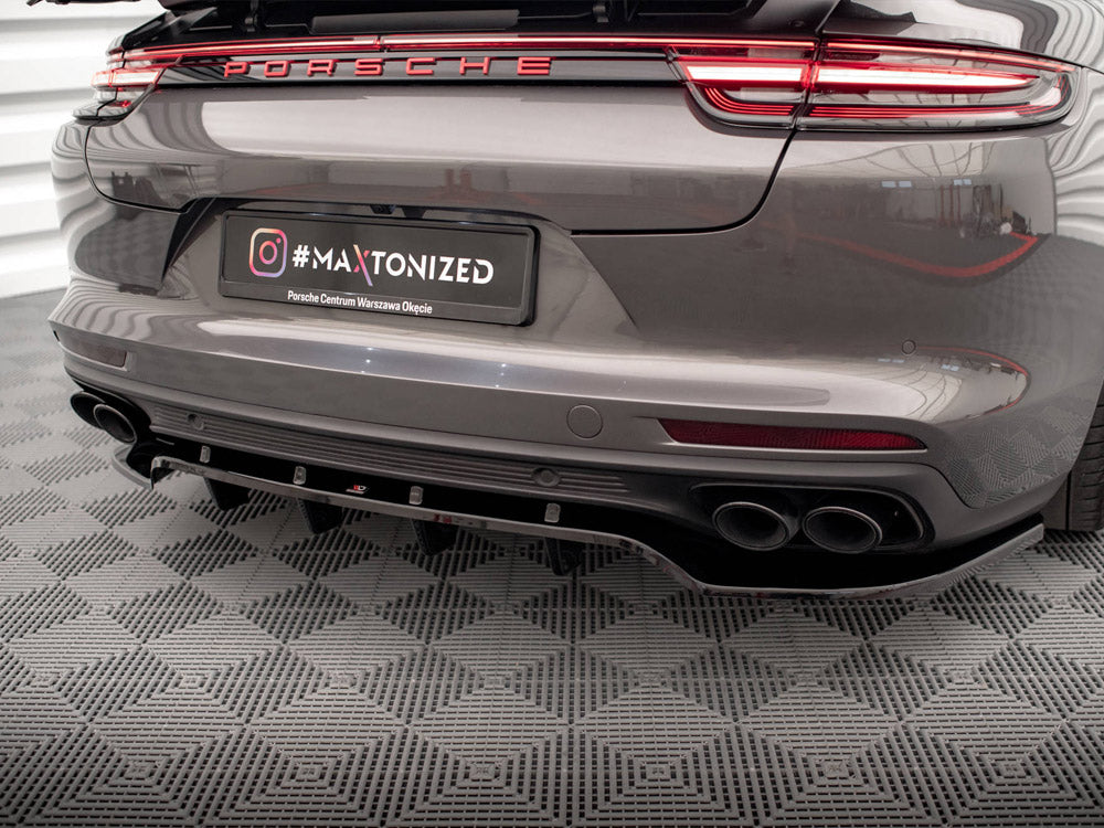 Maxton Design - Aftermarket  CENTRAL REAR SPLITTER (VERTICAL BARS) PORSCHE PANAMERA E-HYBRID 971