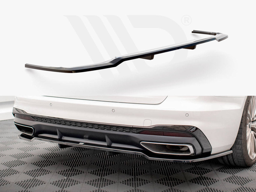Maxton Design - Aftermarket  CENTRAL REAR SPLITTER (VERTICAL BARS) AUDI A4 S-LINE B9 FACELIFT
