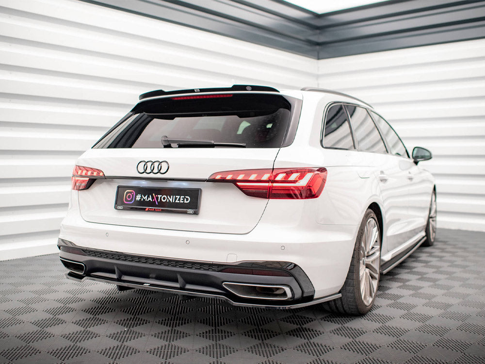 Maxton Design - Aftermarket  CENTRAL REAR SPLITTER (VERTICAL BARS) AUDI A4 S-LINE B9 FACELIFT