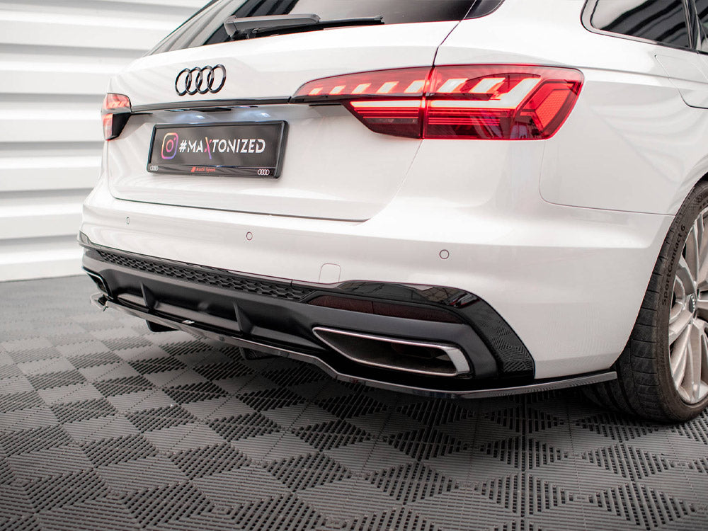 Maxton Design - Aftermarket  CENTRAL REAR SPLITTER (VERTICAL BARS) AUDI A4 S-LINE B9 FACELIFT