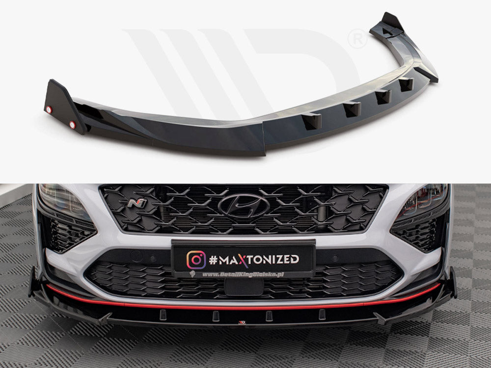 Maxton Design - Aftermarket  FRONT SPLITTER V.2 + FLAPS HYUNDAI KONA N MK1