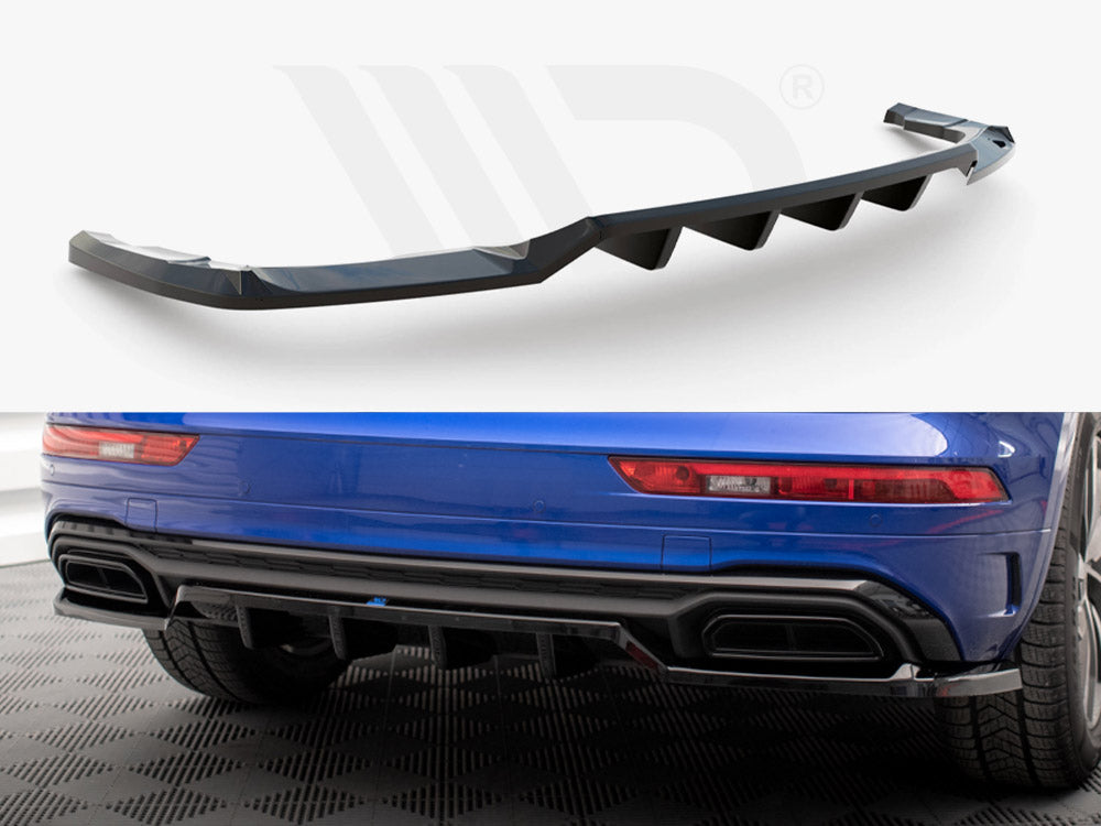 Maxton Design - Aftermarket  CENTRAL REAR SPLITTER (VERTICAL BARS) AUDI Q5 S-LINE SUV MK2 FACELIFT