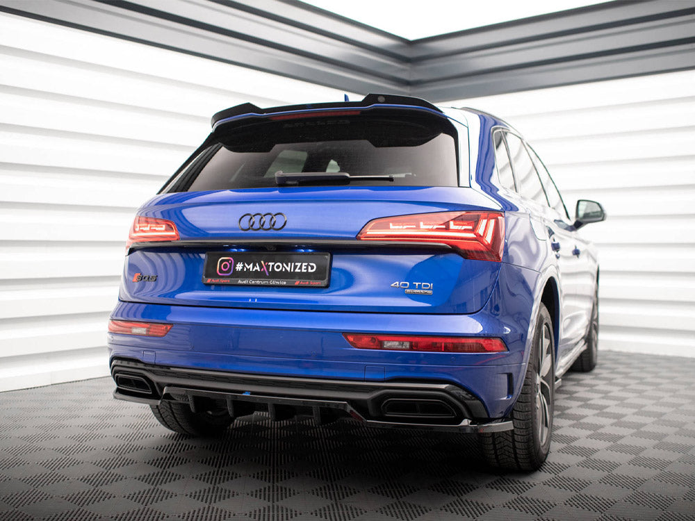 Maxton Design - Aftermarket  CENTRAL REAR SPLITTER (VERTICAL BARS) AUDI Q5 S-LINE SUV MK2 FACELIFT