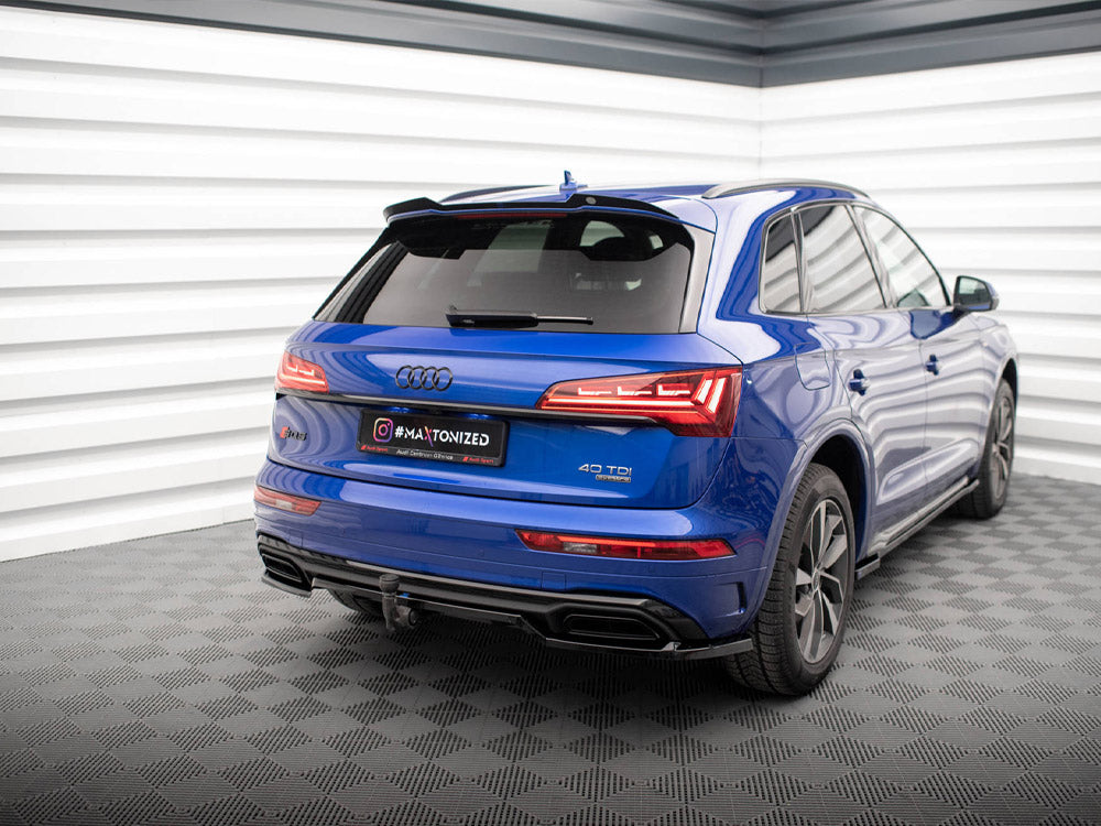 Maxton Design - Aftermarket  CENTRAL REAR SPLITTER (VERTICAL BARS) AUDI Q5 S-LINE SUV MK2 FACELIFT
