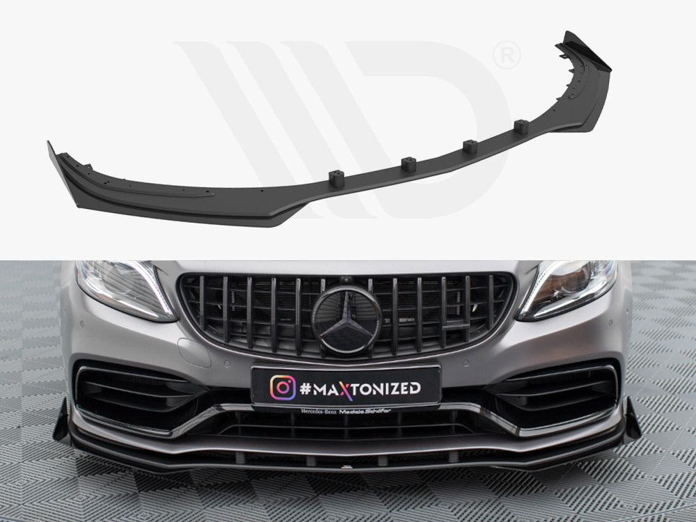Maxton Design - Aftermarket  STREET PRO FRONT SPLITTER + FLAPS MERCEDES-AMG C63 SEDAN / ESTATE W205 FACELIFT