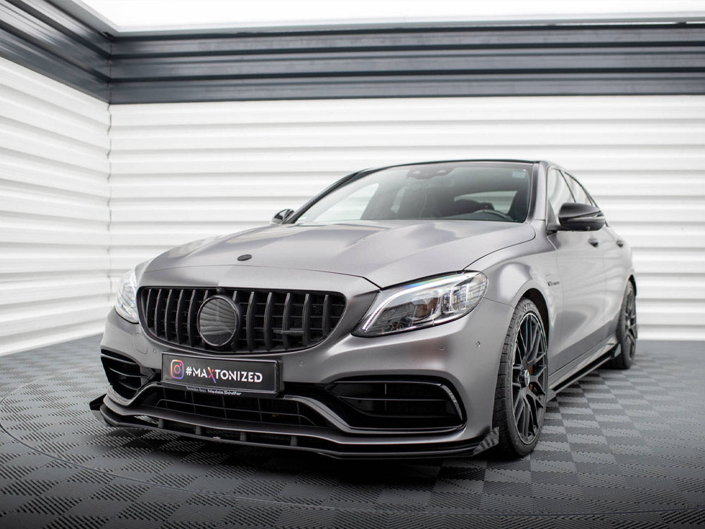 Maxton Design - Aftermarket  STREET PRO FRONT SPLITTER + FLAPS MERCEDES-AMG C63 SEDAN / ESTATE W205 FACELIFT
