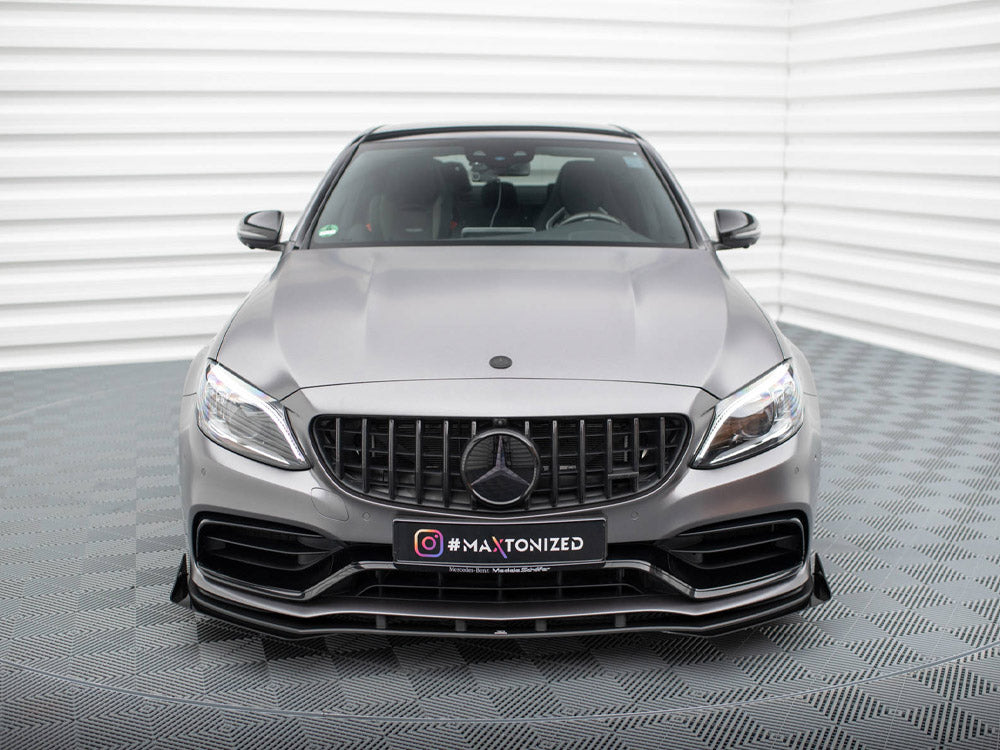 Maxton Design - Aftermarket  STREET PRO FRONT SPLITTER + FLAPS MERCEDES-AMG C63 SEDAN / ESTATE W205 FACELIFT