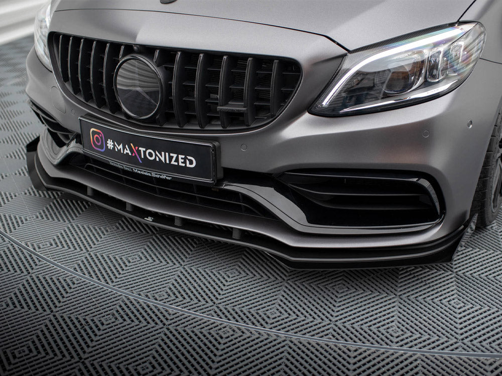 Maxton Design - Aftermarket  STREET PRO FRONT SPLITTER + FLAPS MERCEDES-AMG C63 SEDAN / ESTATE W205 FACELIFT