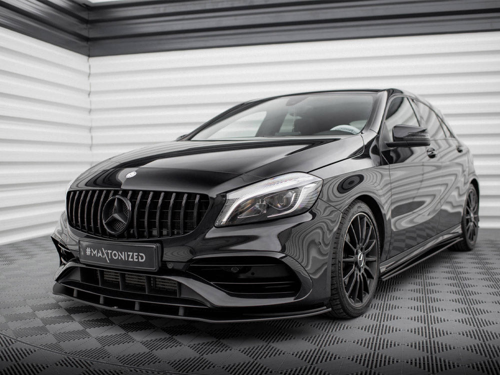 Maxton Design - Aftermarket  STREET PRO FRONT SPLITTER MERCEDES-BENZ A AMG-LINE W176 FACELIFT