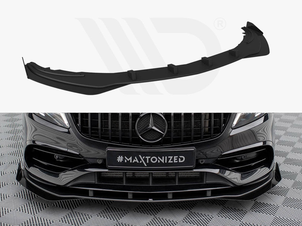 Maxton Design - Aftermarket  STREET PRO FRONT SPLITTER + FLAPS MERCEDES-BENZ A AMG-LINE W176 FACELIFT