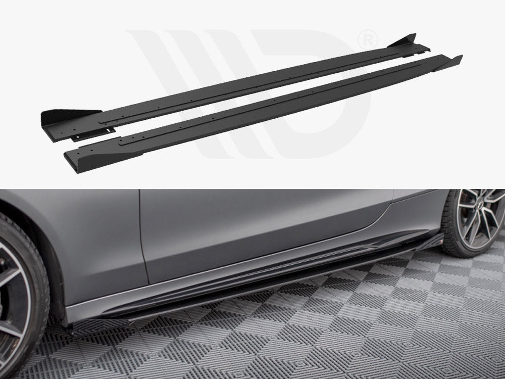 Maxton Design - Aftermarket  STREET PRO SIDE SKIRTS DIFFUSERS + FLAPS MERCEDES-AMG C43 COUPE C205 FACELIFT