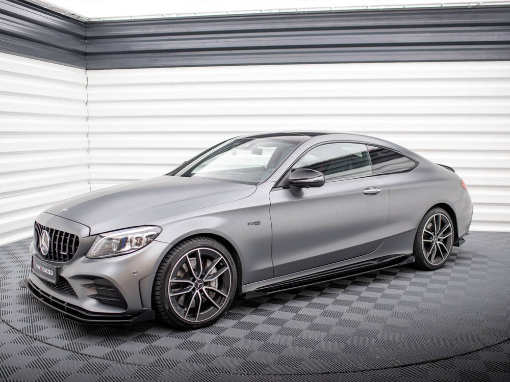 Maxton Design - Aftermarket  STREET PRO SIDE SKIRTS DIFFUSERS + FLAPS MERCEDES-AMG C43 COUPE C205 FACELIFT