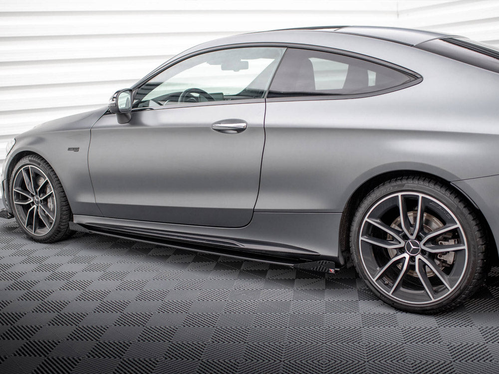 Maxton Design - Aftermarket  STREET PRO SIDE SKIRTS DIFFUSERS + FLAPS MERCEDES-AMG C43 COUPE C205 FACELIFT