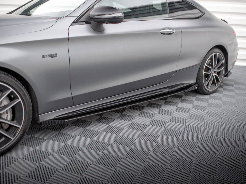 Maxton Design - Aftermarket  STREET PRO SIDE SKIRTS DIFFUSERS + FLAPS MERCEDES-AMG C43 COUPE C205 FACELIFT